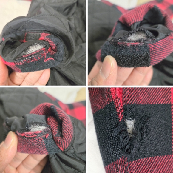 Duluth Trading Co. Red and Black Plaid Buffalo Check Button-Up Shacket - Picture 12 of 13